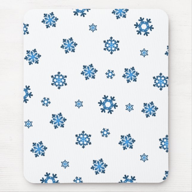 Schneeflocken (blau und schwarz) mousepad (Vorne)