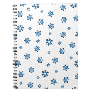 Schneeflocken (blau und schwarz) notizblock