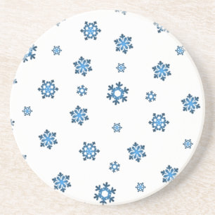 Schneeflocken (blau und schwarz) sandstein untersetzer