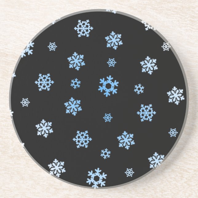 Schneeflocken (blau & weiß) getränkeuntersetzer (Vorne)