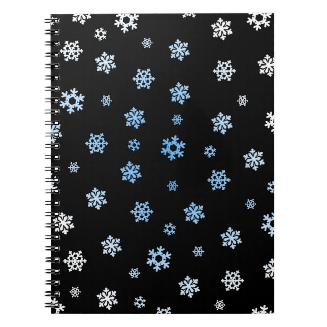 Schneeflocken (blau & weiß) notizblock (Vorderseite)