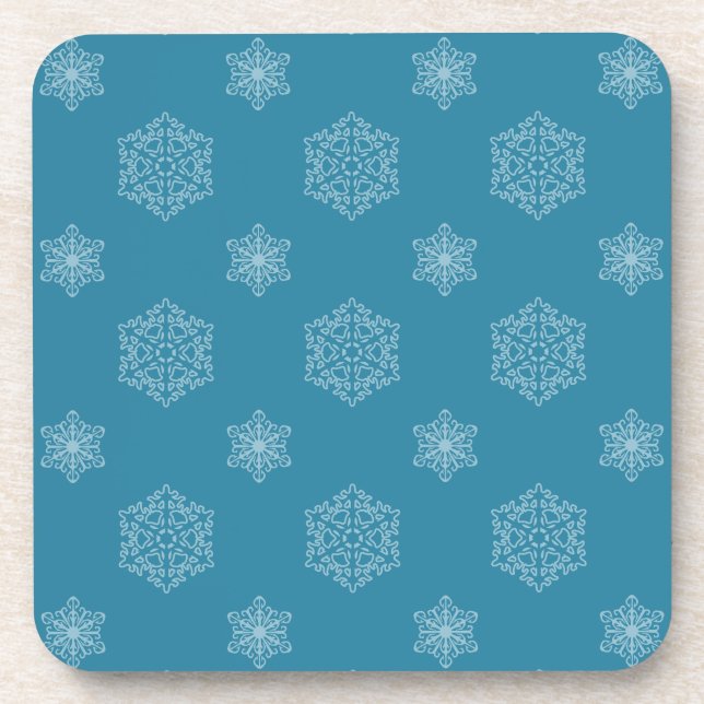 Schneeflocken Blaue Untersetzer (Vorderseite)