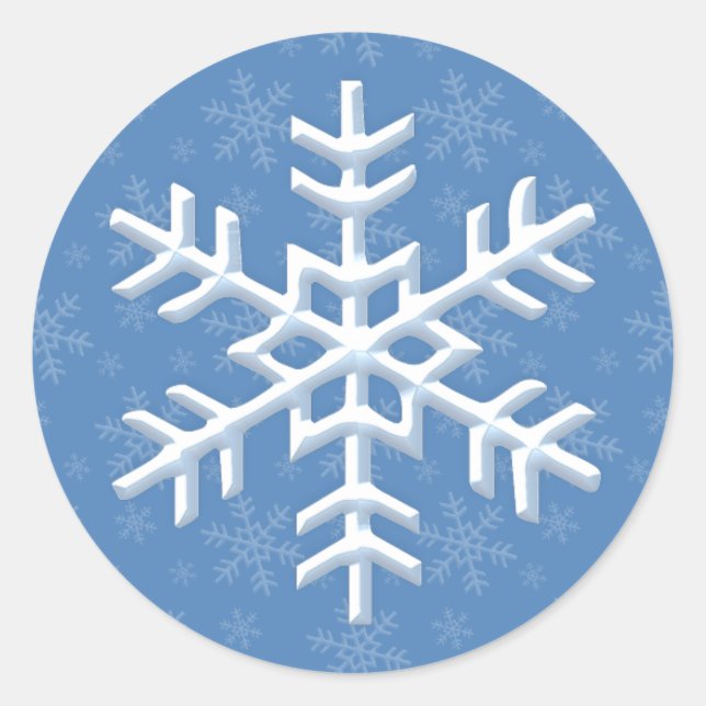 Schneeflocken Blue Winter Holiday Stickers (Vorderseite)
