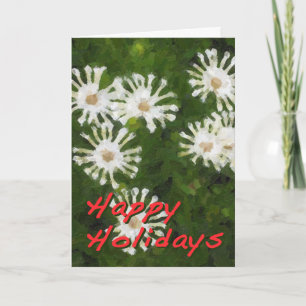 Schneeflocken-Blumen-Feiertags-Grün-Illustration Feiertagskarte