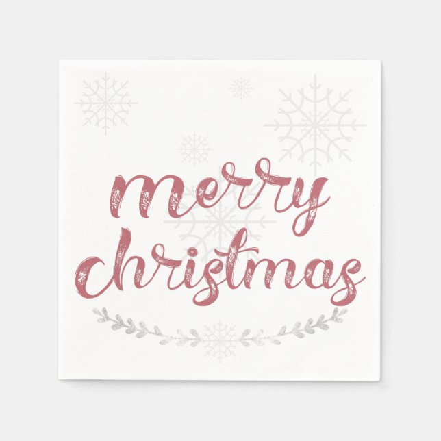 Schneeflocken & Branchen Holiday Napkins Serviette (Vorderseite)