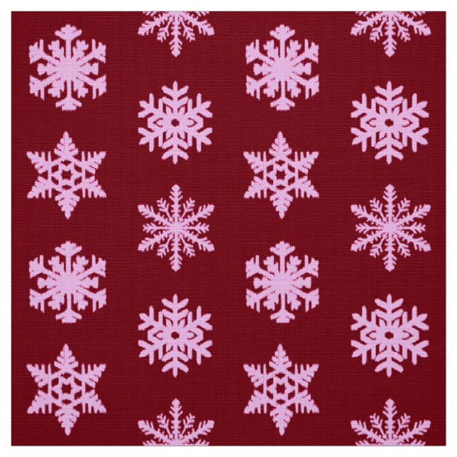 Schneeflocken - Burgunder Wein und Rosa Stoff (Muster)
