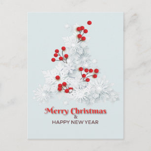 Schneeflocken-Christmasbaum Postkarte