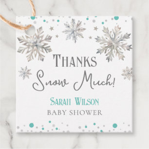 Schneeflocken dank Schnee Viele Babydusche Geschenkanhänger