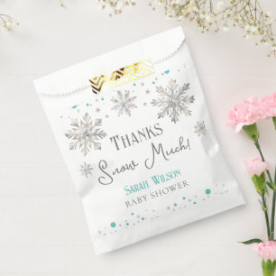 Schneeflocken dank Schnee Viele Babydusche Geschenktütchen