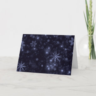 Schneeflocken Deep Blue Scene Peace Liebe Jozision Feiertagskarte