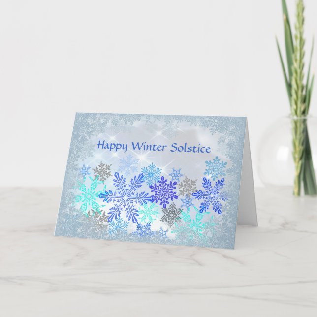 Schneeflocken Design Winter Solstice Card Karte (Vorderseite)