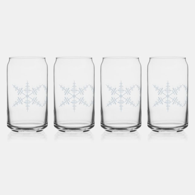 Schneeflocken Dosenglas (Vorderseite)