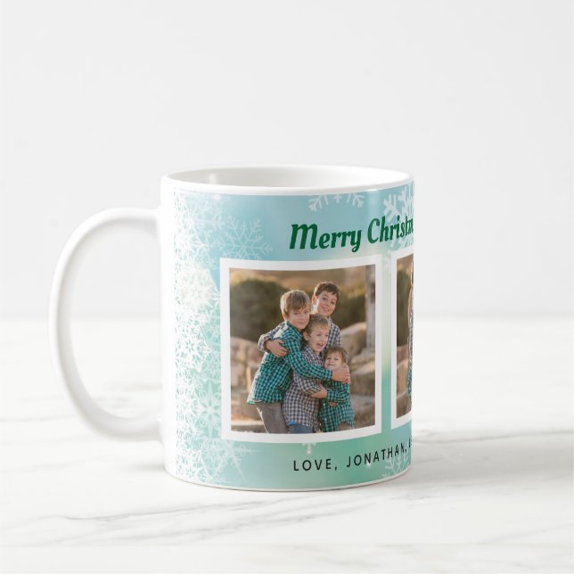Schneeflocken | Drei Fotos Weihnachten Kaffeetasse (Links)