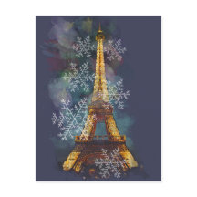 Schneeflocken Eiffelturm Paris Winter Weihnachten