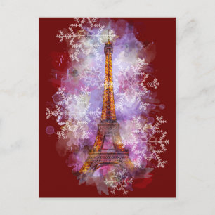 Schneeflocken Eiffelturm Paris Winter Weihnachten