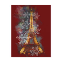 Schneeflocken Eiffelturm Paris Winter Weihnachten