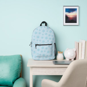 Schneeflocken, Eisblau, Eisschneeflocken, Schnee Bedruckter Rucksack