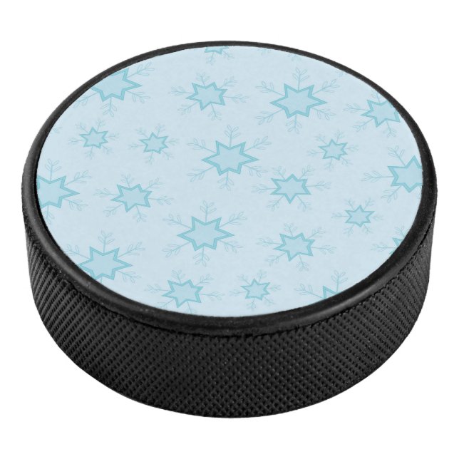 Schneeflocken, Eisblau, Eisschneeflocken, Schnee Eishockey Puck (3/4)