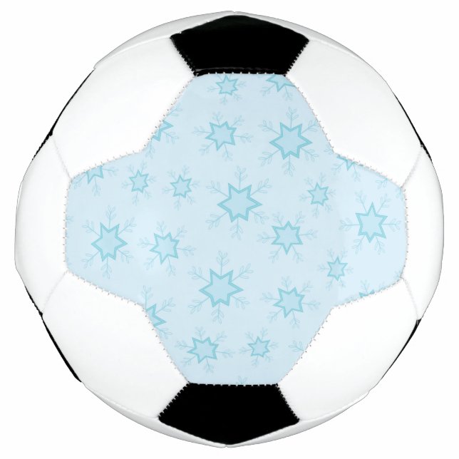 Schneeflocken, Eisblau, Eisschneeflocken, Schnee Fußball (Vorderseite)