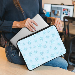 Schneeflocken, Eisblau, Eisschneeflocken, Schnee Laptopschutzhülle