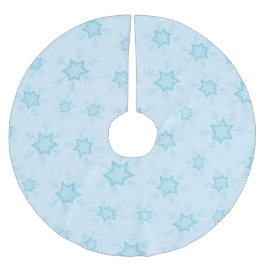 Schneeflocken, Eisblau, Eisschneeflocken, Schnee Polyester Weihnachtsbaumdecke