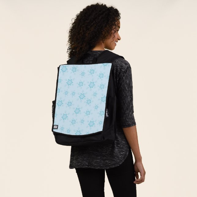 Schneeflocken, Eisblau, Eisschneeflocken, Schnee Rucksack (Ausgewaschen)