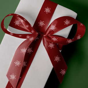 Schneeflocken elegante rote Weihnachtsgeschenk ver Satinband