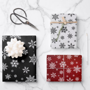 Schneeflocken elegante Weihnachtswinterpackungen Geschenkpapier Set
