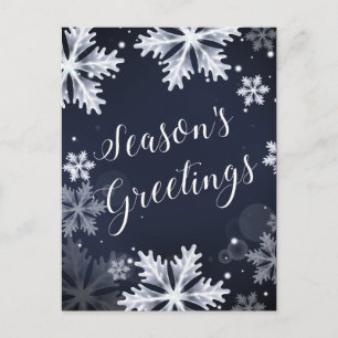 Schneeflocken Eleganter Corporate Holiday PostCard Feiertagspostkarte