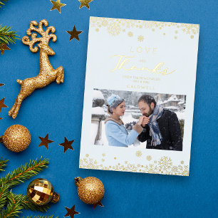 Schneeflocken Erste Frohe Weihnachten Goldener Eff Folieneinladung