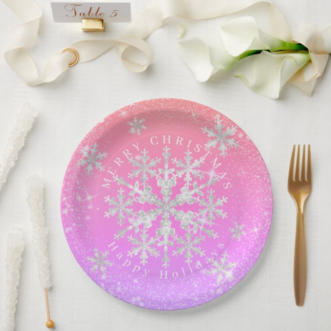 Schneeflocken farbig pappteller (Hochzeit)