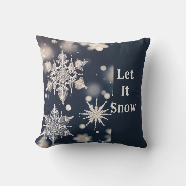 Schneeflocken / Flattern / Crop / Let It Snow Kissen (Vorderseite)