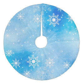 Schneeflocken Fleece Weihnachtsbaumdecke