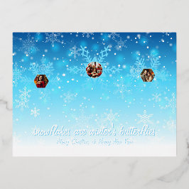 Schneeflocken Folien Feiertagspostkarte