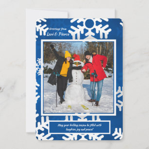 Schneeflocken-Foto-Feiertags-Grußkarte Feiertagskarte