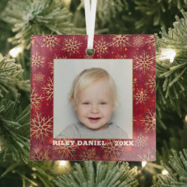 Schneeflocken Foto Red Ornament Aus Glas