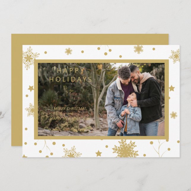 Schneeflocken Foto Weihnachts Chic Einfache Kallig (Vorne/Hinten)