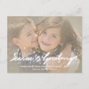 Schneeflocken Frohe Festtage Foto Wirkung Postkart Feiertagspostkarte