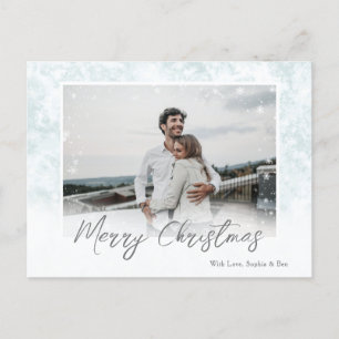 Schneeflocken Frohe Weihnachten Ein Foto Postkarte