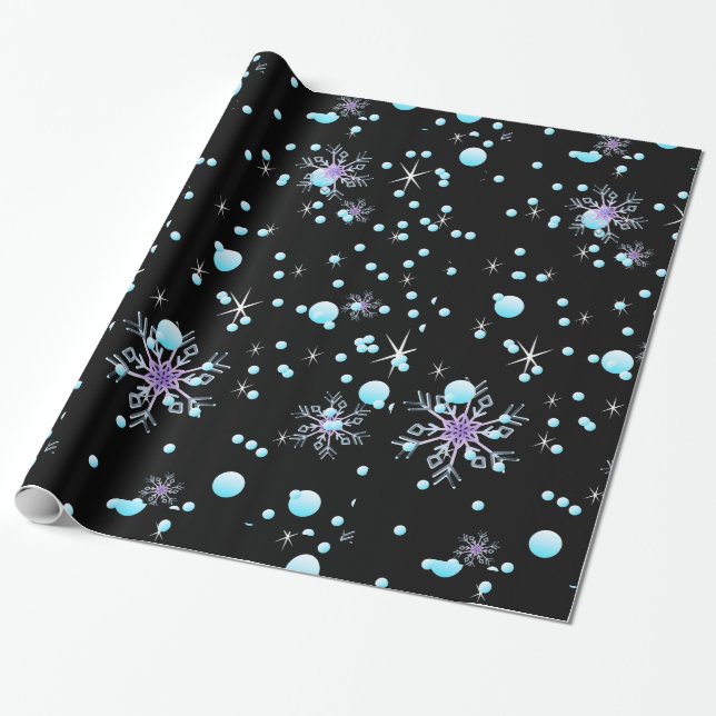 Schneeflocken "frohe Weihnachten " Geschenkpapier (Ungerollt)