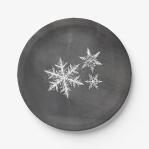 Schneeflocken   Frohe Weihnachten Pappteller