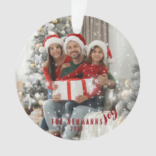Schneeflocken Fröhliches Familien-Weihnachtsfoto K Ornament