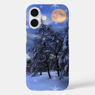 Schneeflocken für den blauen Winter iPhone 16 Hülle
