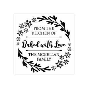 Schneeflocken gebacken mit Liebe Winter Weihnachts Gummistempel