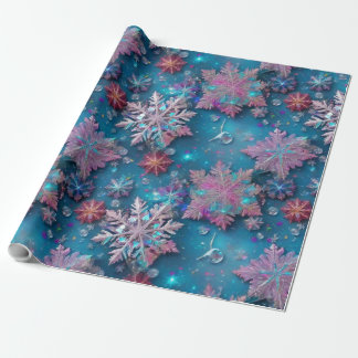 Schneeflocken, gefroren geschenkpapier