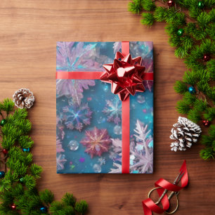 Schneeflocken, gefroren geschenkpapier