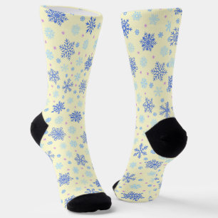 Schneeflocken Gelbe Pastel Gelb Elegant Stilvoll Socken