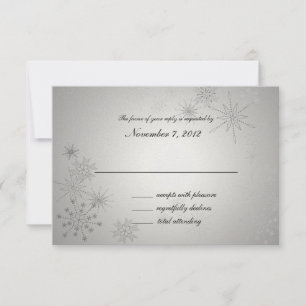 Schneeflocken Gemische Silver Wedding Response RSVP Karte