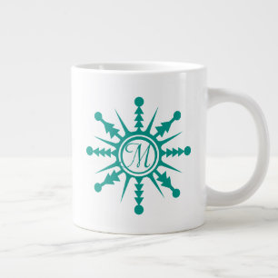 Schneeflocken Geometrischer Anfangsbuchstabe Jumbo-Tasse