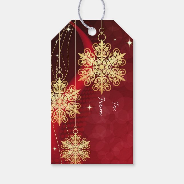 Schneeflocken Geschenkanhänger (Vorderseite)